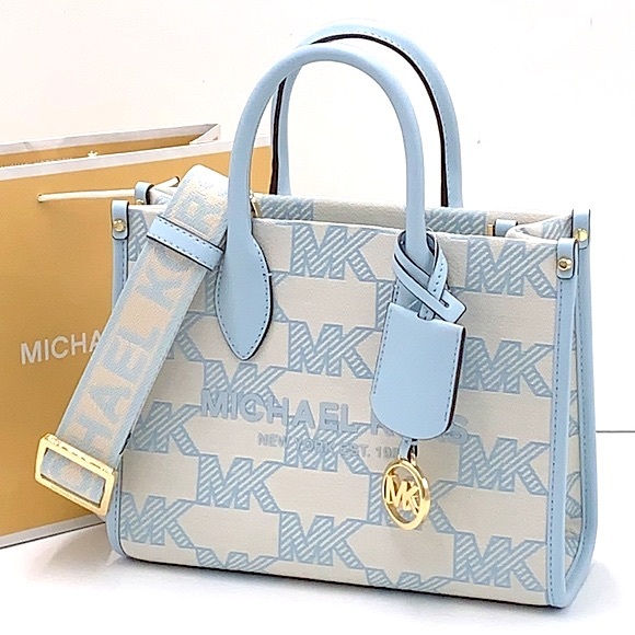 Michael Kors Handbags - MICHAEL KORS MIRELLA SMALL SHOPPER TOP ZIP XBODY VISTA BLUE COLOR